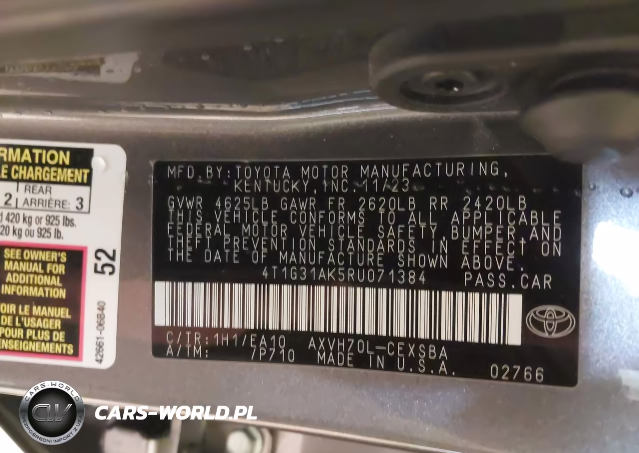 2024 Toyota Camry Hybrid Se VIN:4T1G31AK5RU071384 - 9