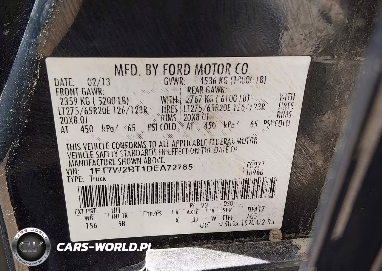 2013 Ford F-250 Lariat VIN:1FT7W2BT1DEA72785 - 9