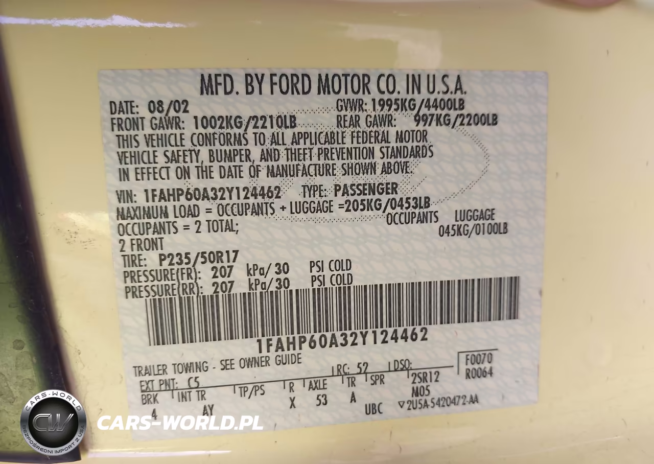 2002 Ford Thunderbird VIN:1FAHP60A32Y124462 - 9