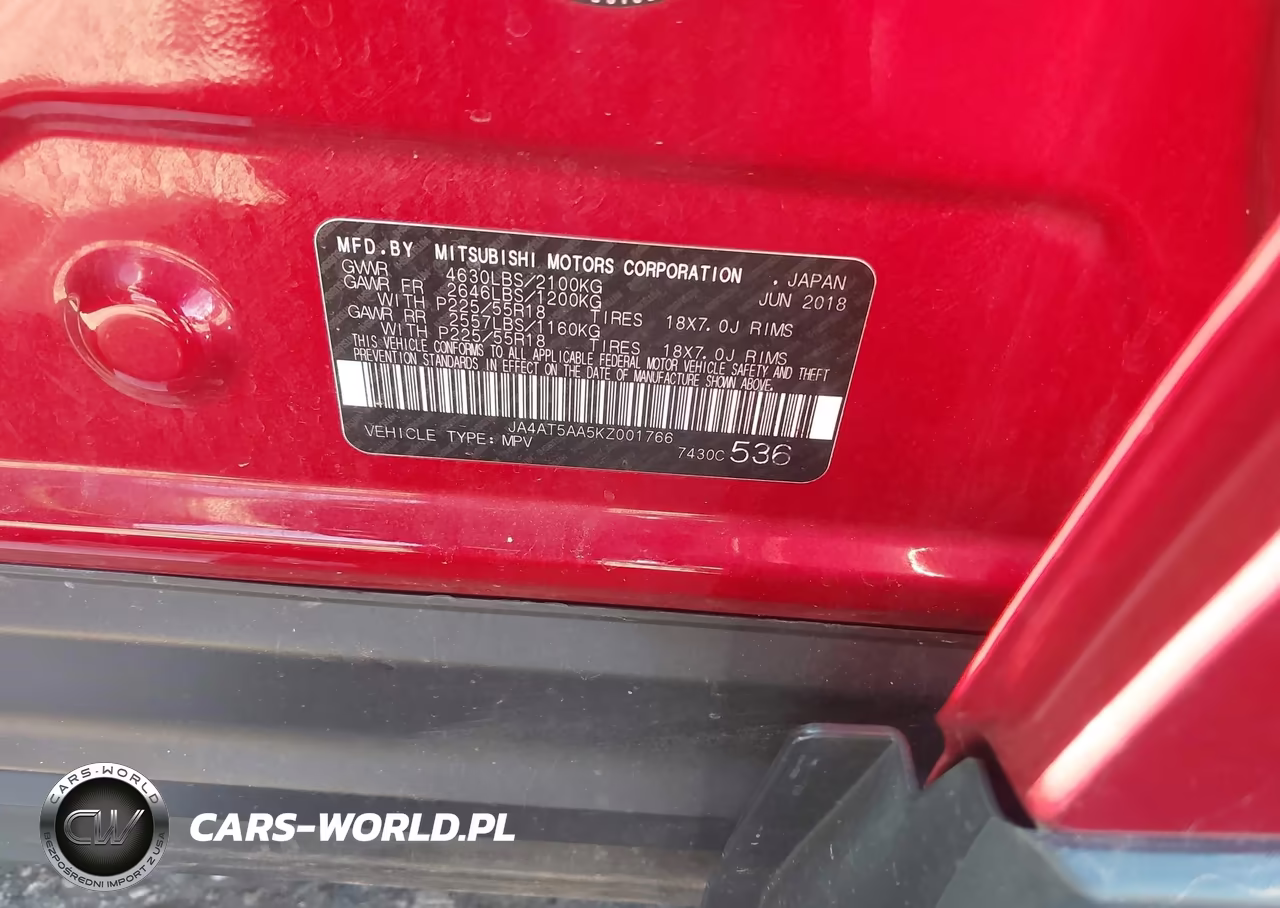 2019 Mitsubishi Eclipse Cross Sel VIN:JA4AT5AA5KZ001766 - 9