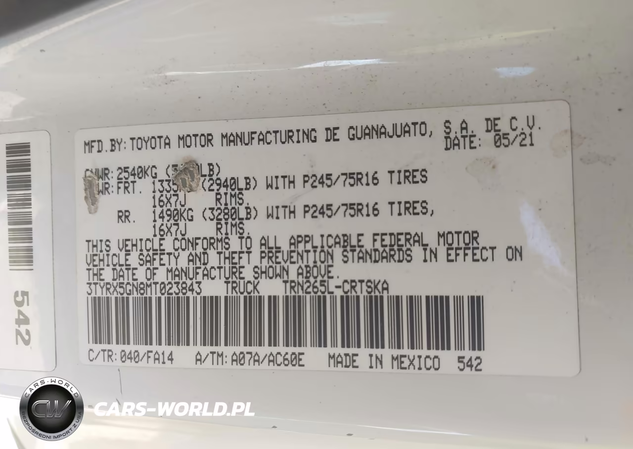 2021 Toyota Tacoma Sr VIN:3TYRX5GN8MT023843 - 9