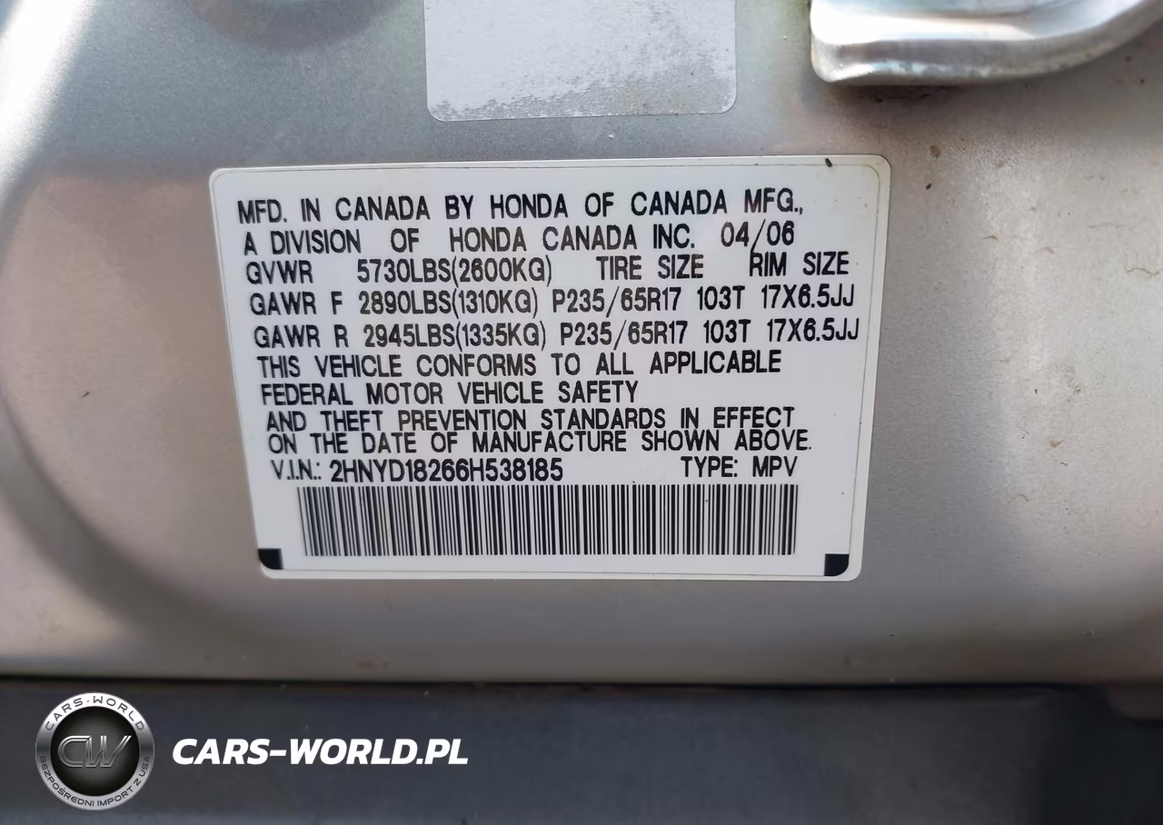 2006 Acura Mdx VIN:2HNYD18266H538185 - 9