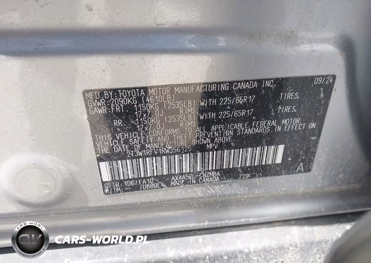 2024 Toyota Rav4 Xle VIN:2T3W1RFV1RW356125 - 9