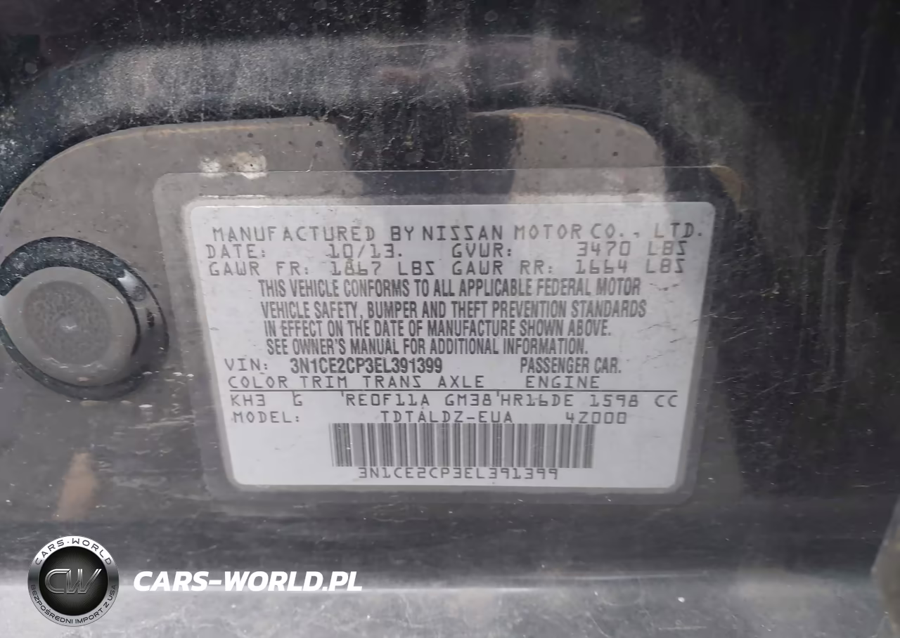2014 Nissan Versa Note Sv VIN:3N1CE2CP3EL391399 - 9