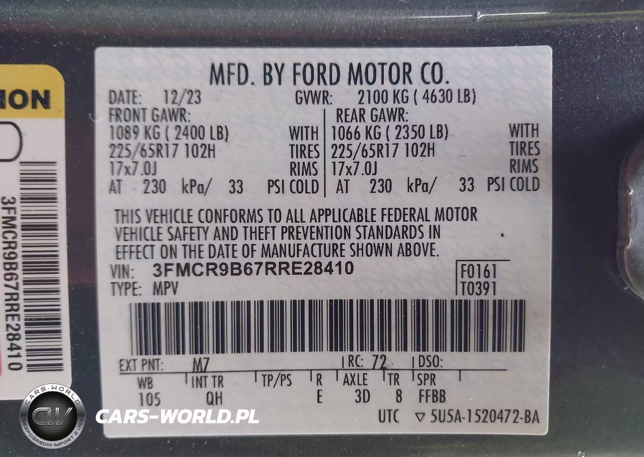 2024 Ford Bronco Sport Big Bend VIN:3FMCR9B67RRE28410 - 9