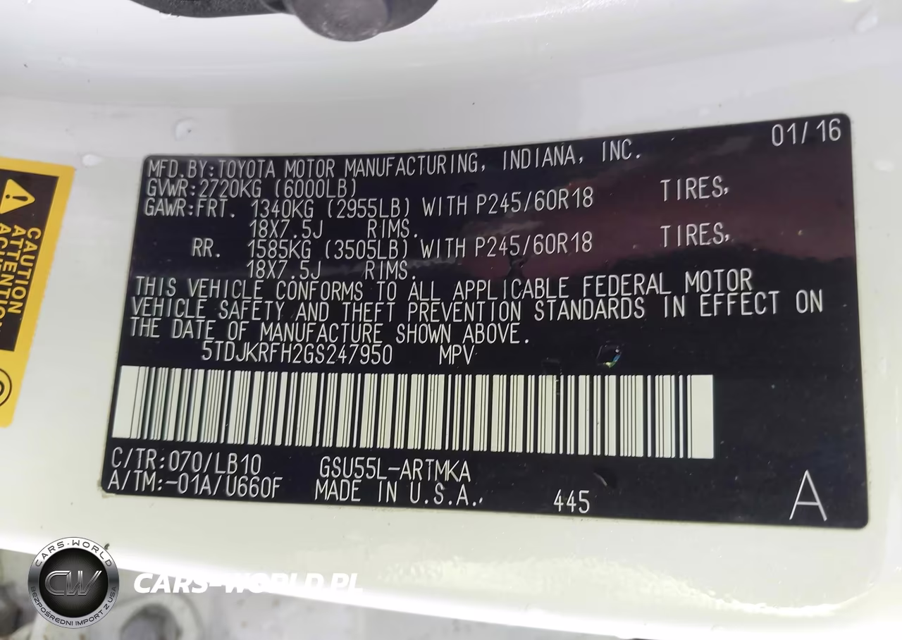 2016 Toyota Highlander Xle V6 VIN:5TDJKRFH2GS247950 - 9
