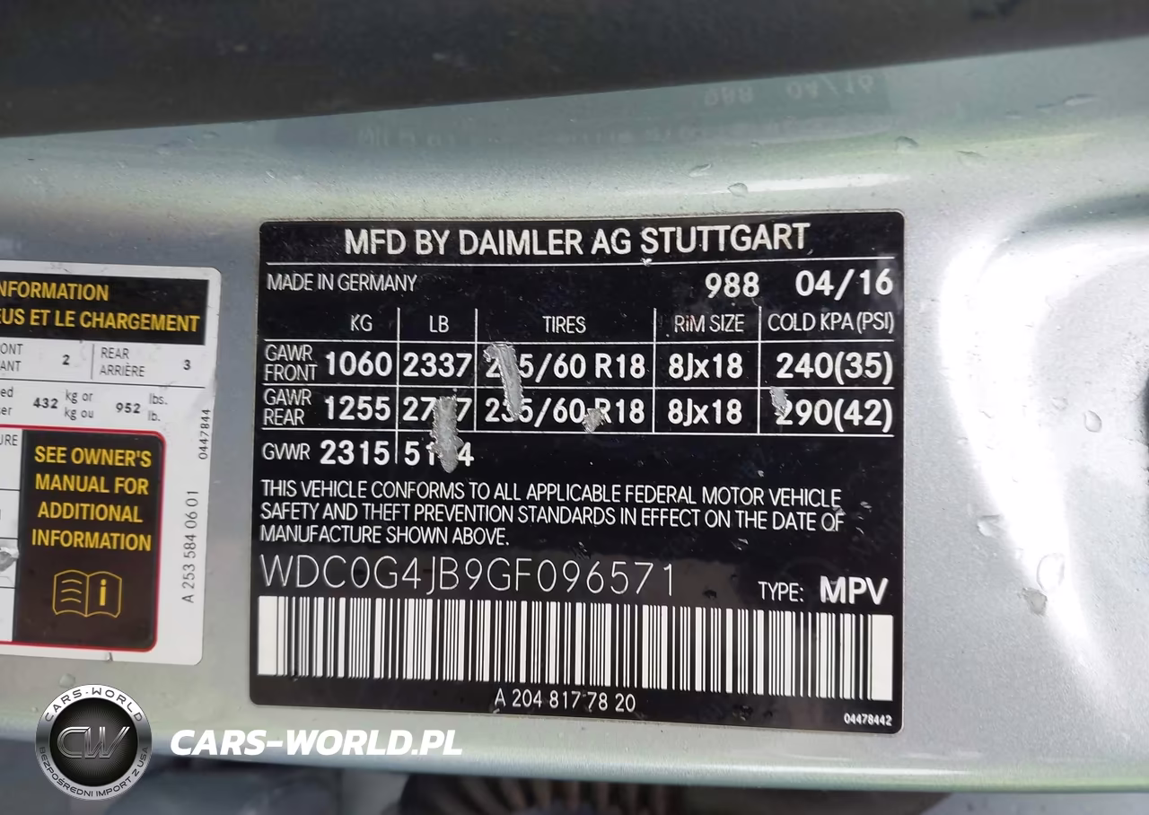 2016 Mercedes-Benz Glc 300 VIN:WDC0G4JB9GF096571 - 9