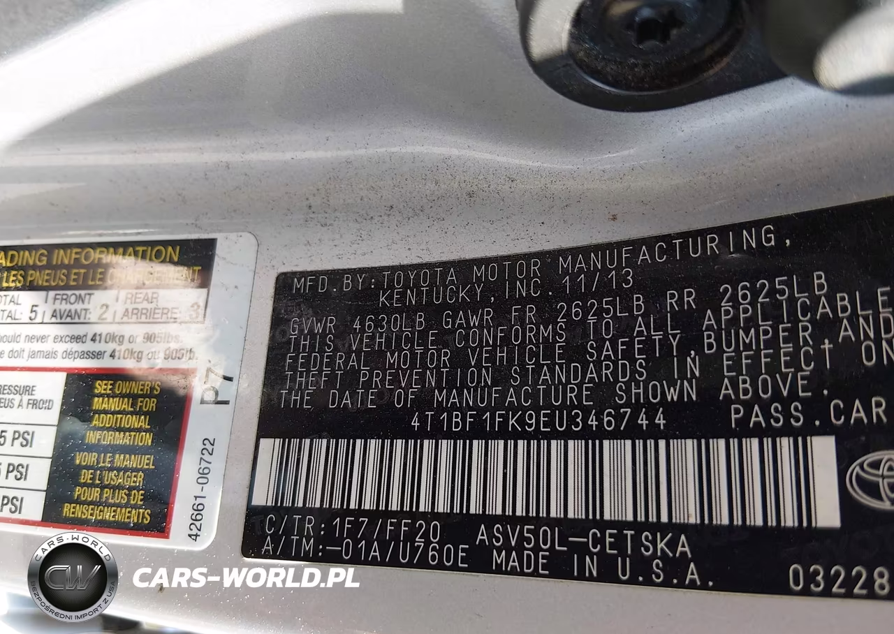 2014 Toyota Camry Se VIN:4T1BF1FK9EU346744 - 9