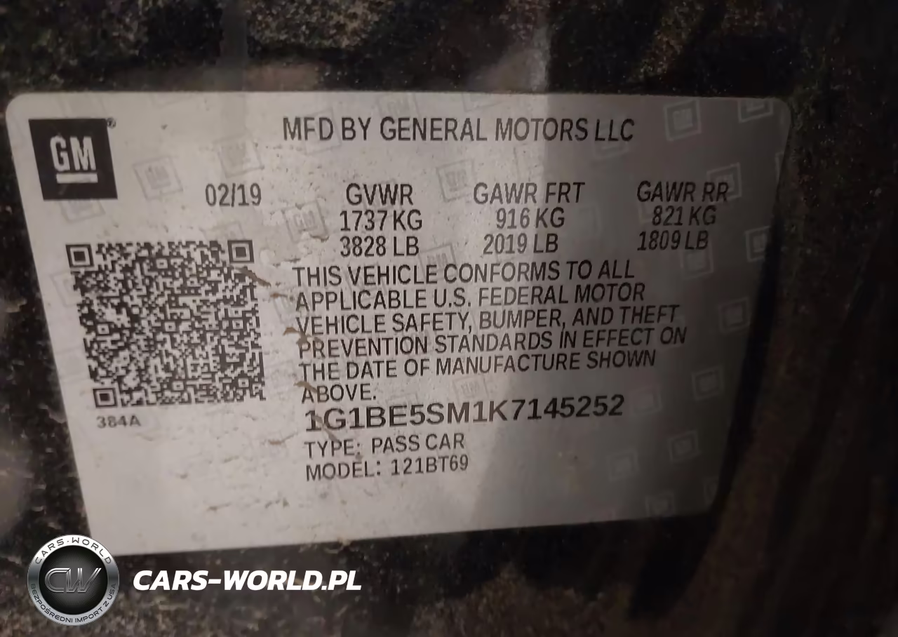 2019 Chevrolet Cruze Lt VIN:1G1BE5SM1K7145252 - 9