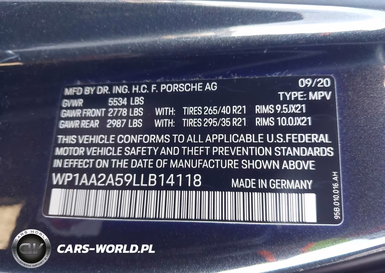 2020 Porsche Macan VIN:WP1AA2A59LLB14118 - 9