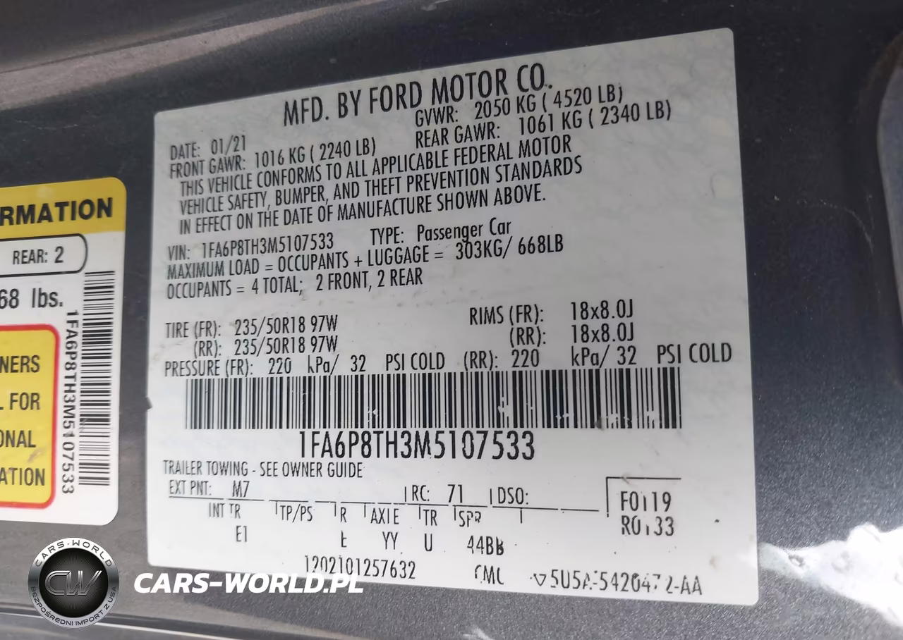 2021 Ford Mustang Ecoboost Premium Fastback VIN:1FA6P8TH3M5107533 - 9