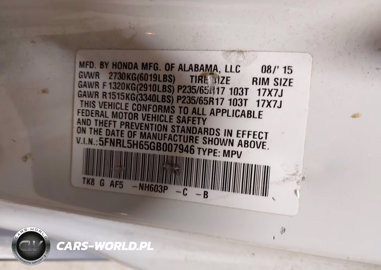 2016 Honda Odyssey Ex-L VIN:5FNRL5H65GB007946 - 9