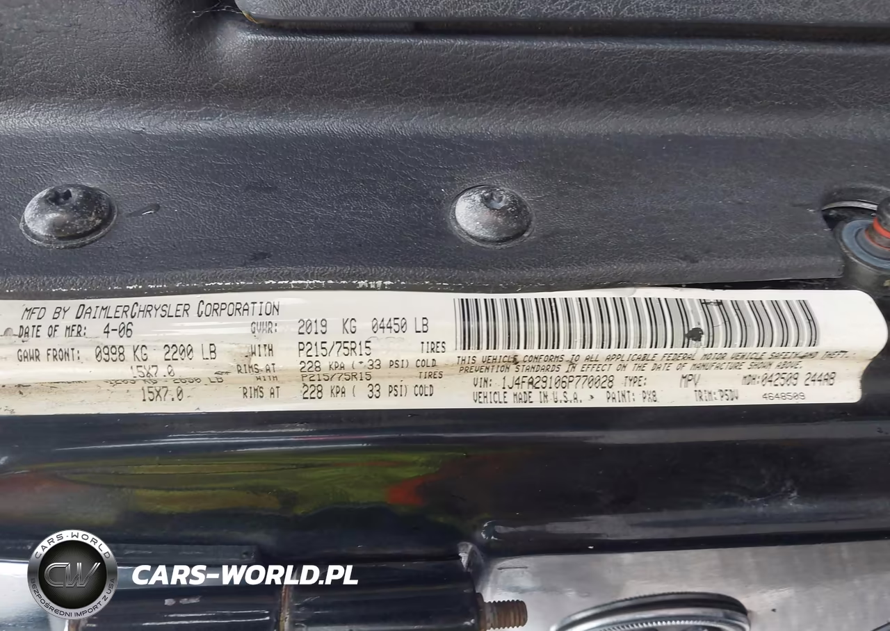 2006 Jeep Wrangler Se VIN:1J4FA29106P770028 - 9