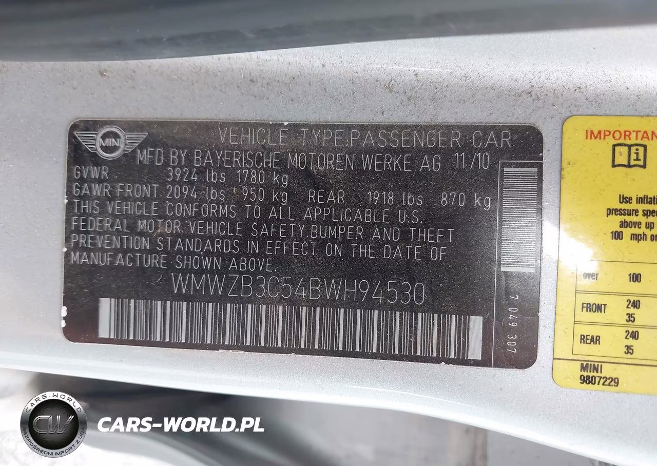 2011 Mini Cooper Countryman VIN:WMWZB3C54BWH94530 - 9