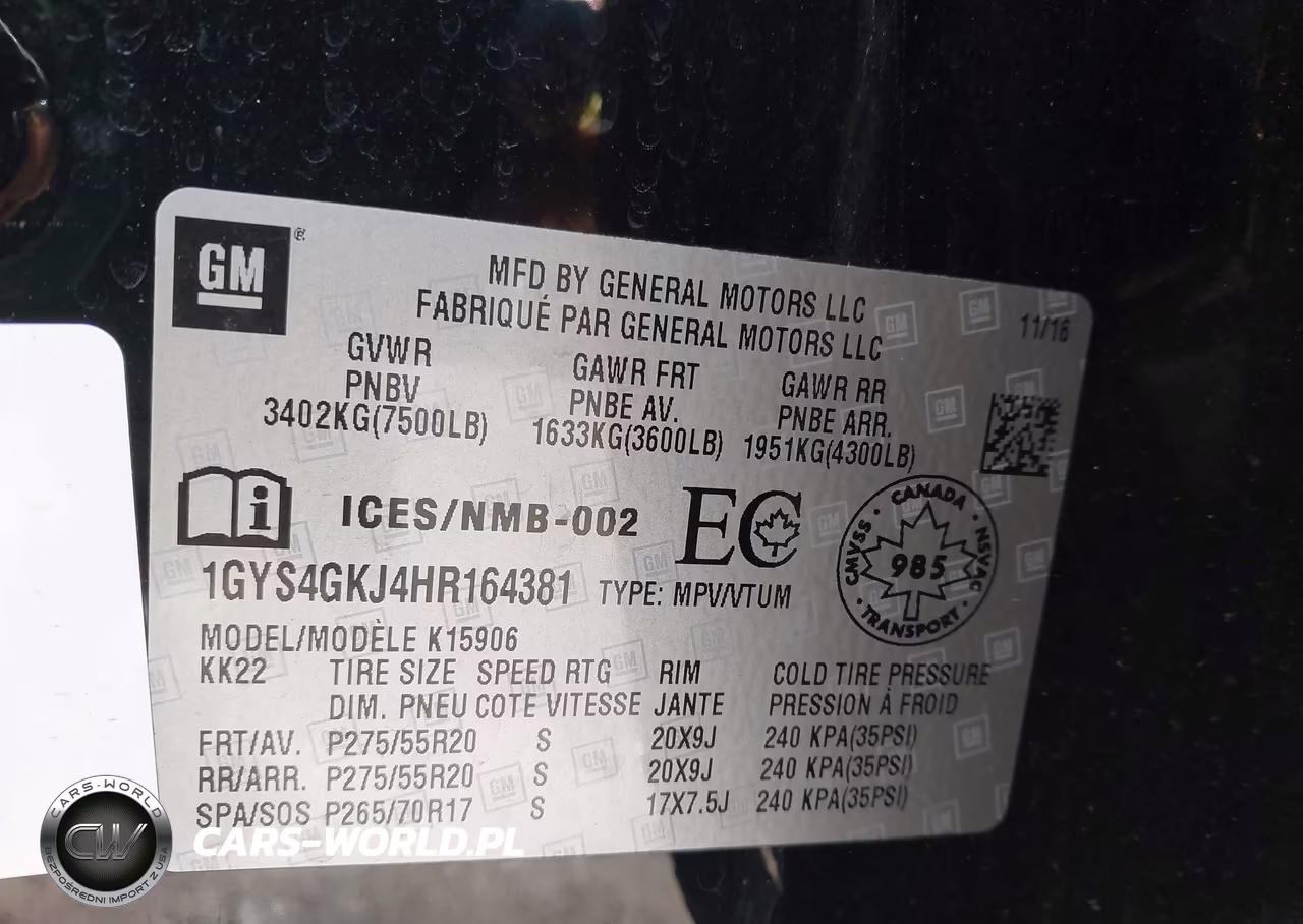 2017 Cadillac Escalade Esv VIN:1GYS4GKJ4HR164381 - 9
