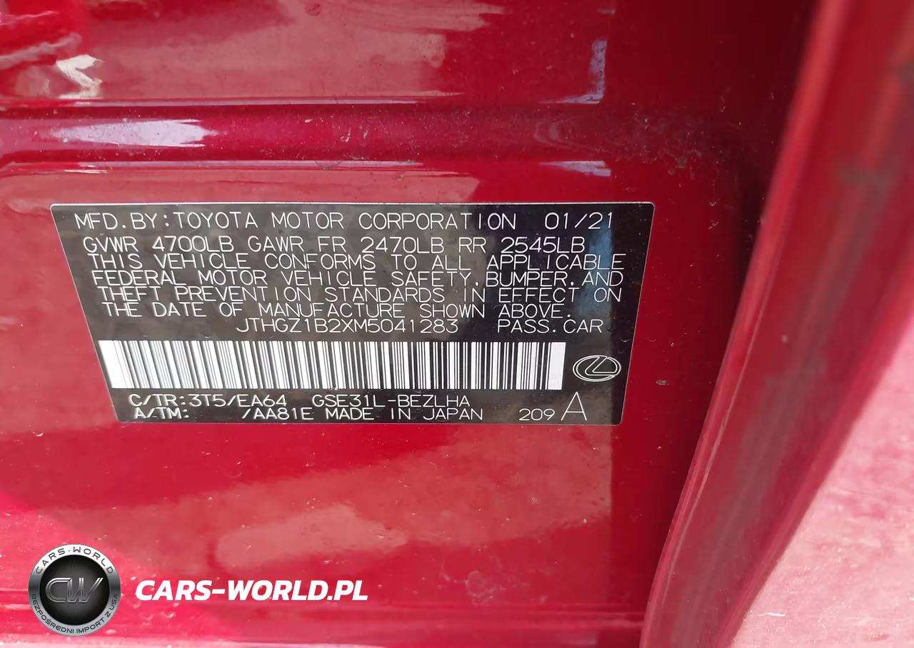 2021 Lexus Is 350 F Sport VIN:JTHGZ1B2XM5041283 - 9