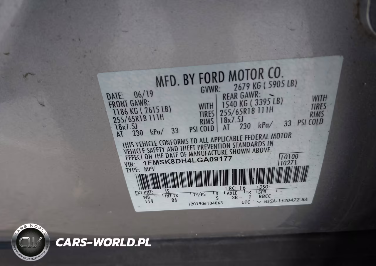 2020 Ford Explorer Xlt VIN:1FMSK8DH4LGA09177 - 9