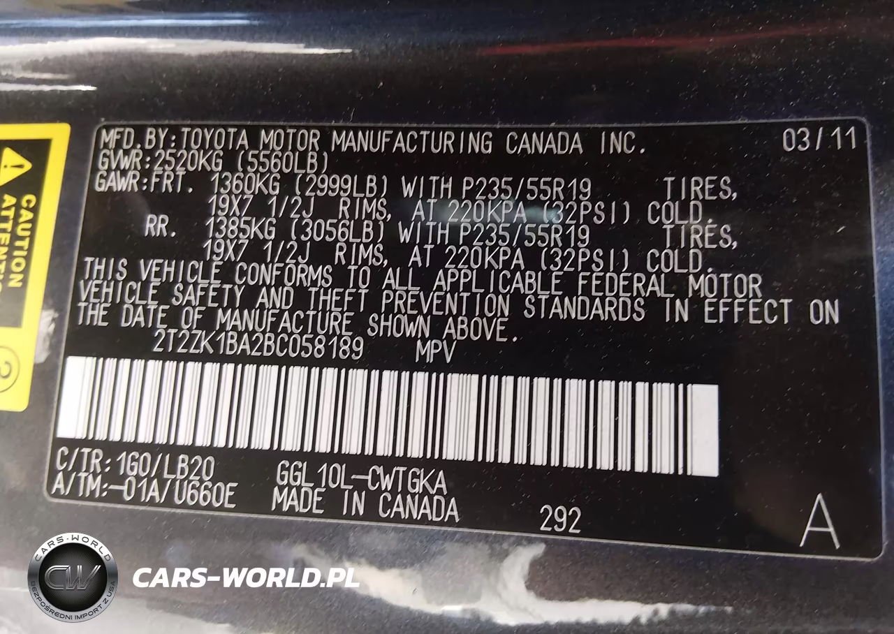 2011 Lexus Rx 350 VIN:2T2ZK1BA2BC058189 - 9