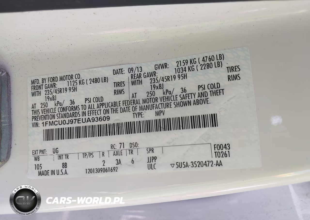2014 Ford Escape Titanium VIN:1FMCU0J97EUA93609 - 9