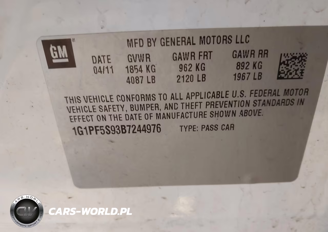 2011 Chevrolet Cruze 1Lt VIN:1G1PF5S93B7244976 - 9