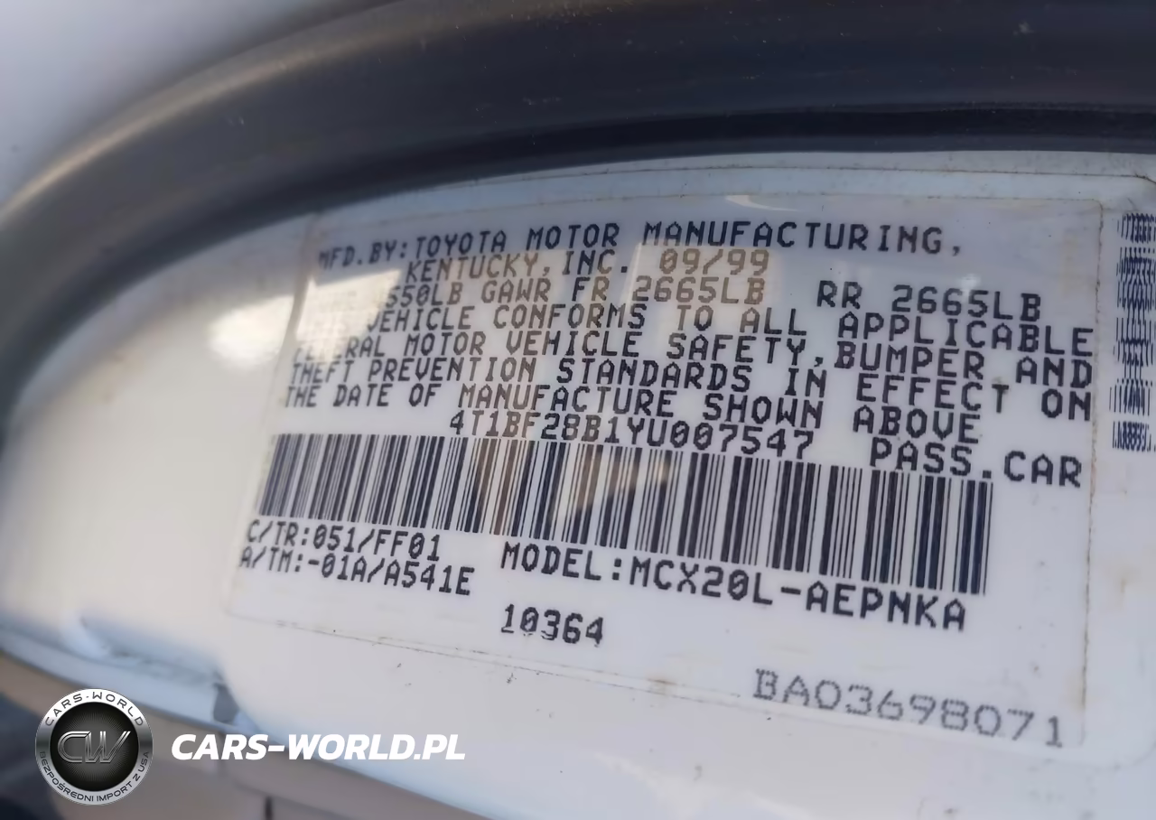 2000 Toyota Avalon Xl VIN:4T1BF28B1YU007547 - 9