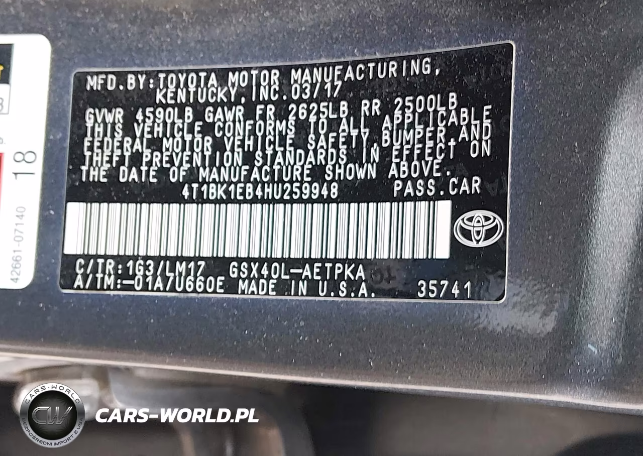2017 Toyota Avalon Limited VIN:4T1BK1EB4HU259948 - 9