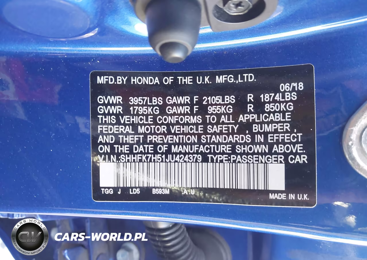 2018 Honda Civic Ex VIN:SHHFK7H51JU424379 - 8