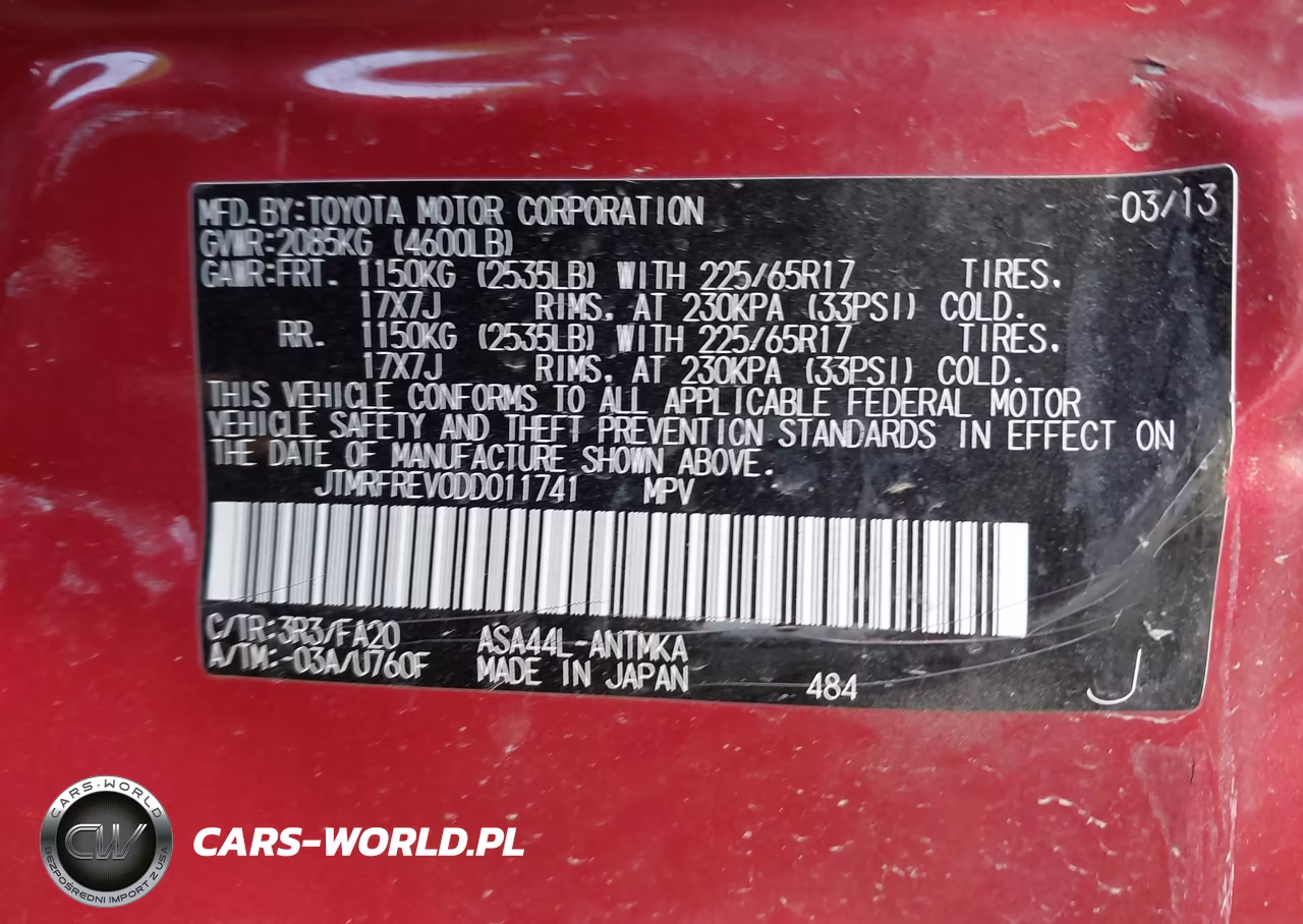 2013 Toyota Rav4 Xle VIN:JTMRFREV0DD011741 - 9