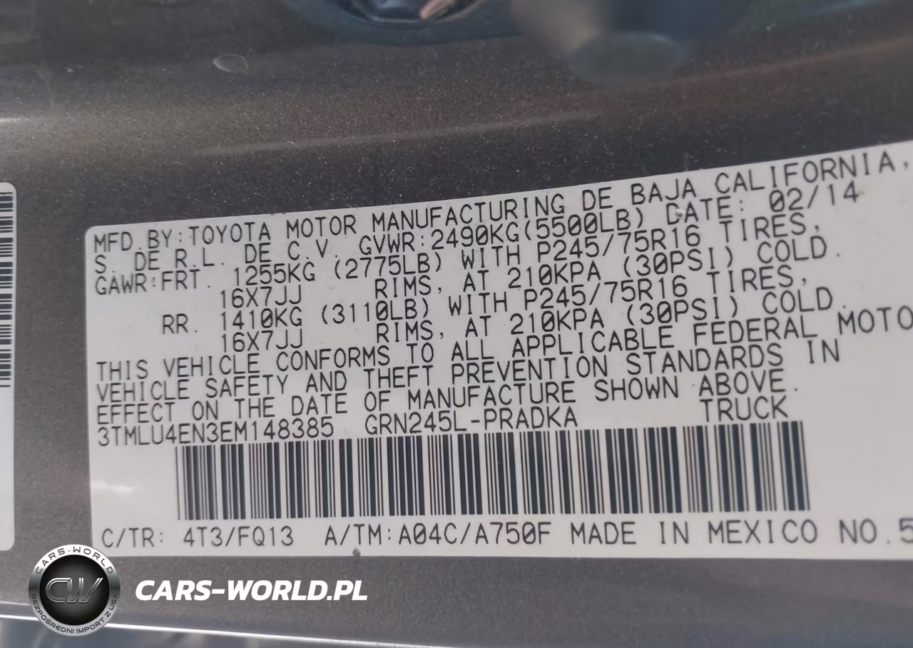 2014 Toyota Tacoma Base V6 VIN:3TMLU4EN3EM148385 - 9