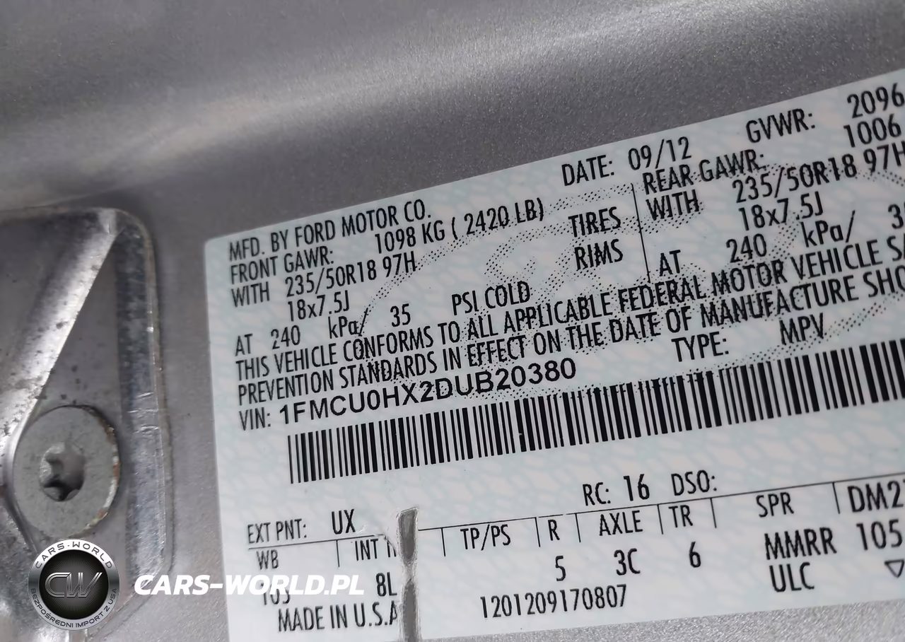 2013 Ford Escape Sel VIN:1FMCU0HX2DUB20380 - 9
