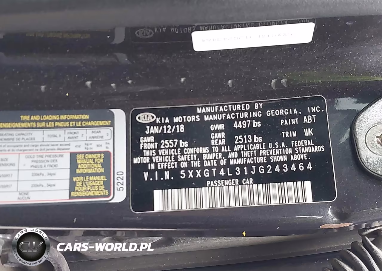 2018 Kia Optima S VIN:5XXGT4L31JG243464 - 9