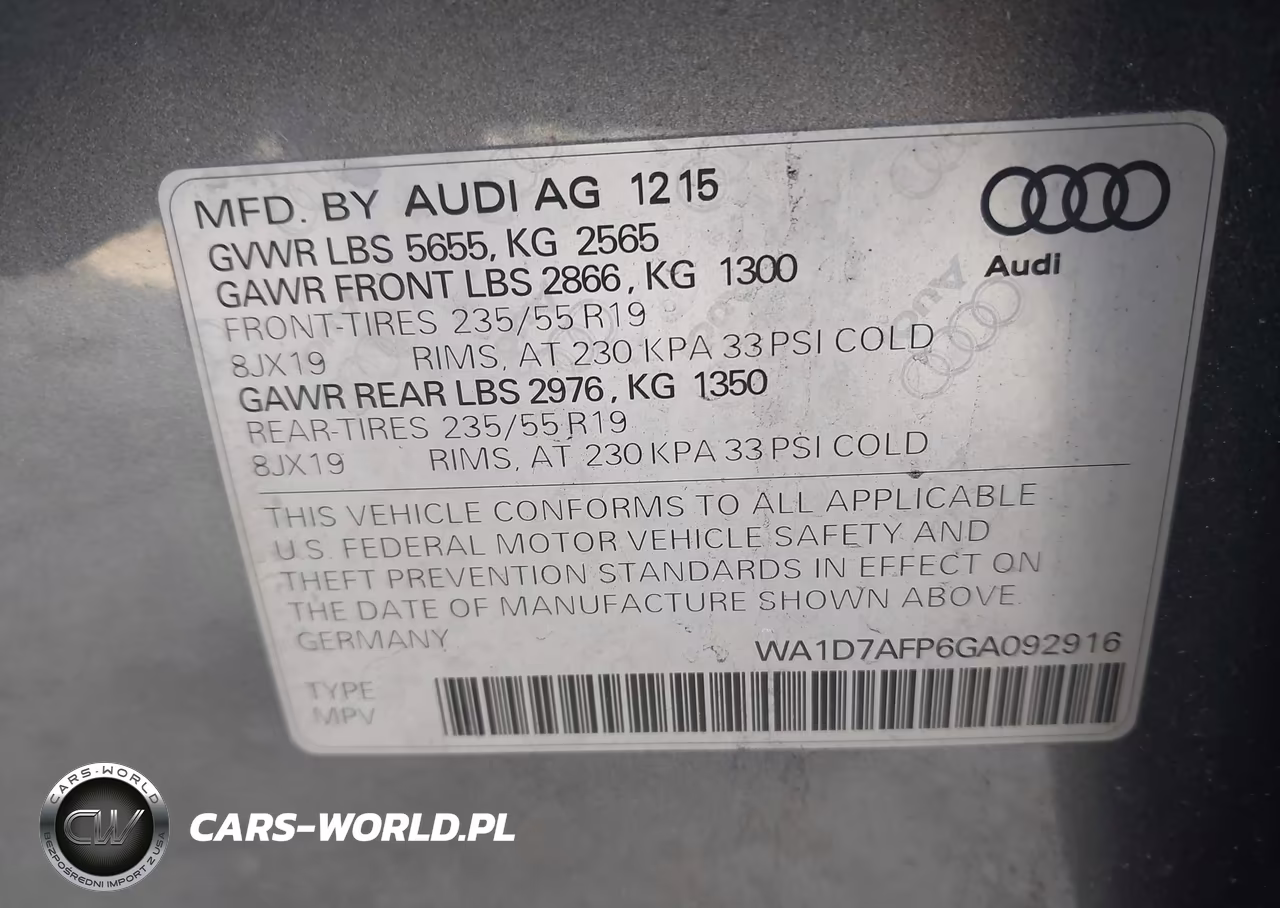 2016 Audi Q5 3.0T Premium Plus VIN:WA1D7AFP6GA092916 - 9