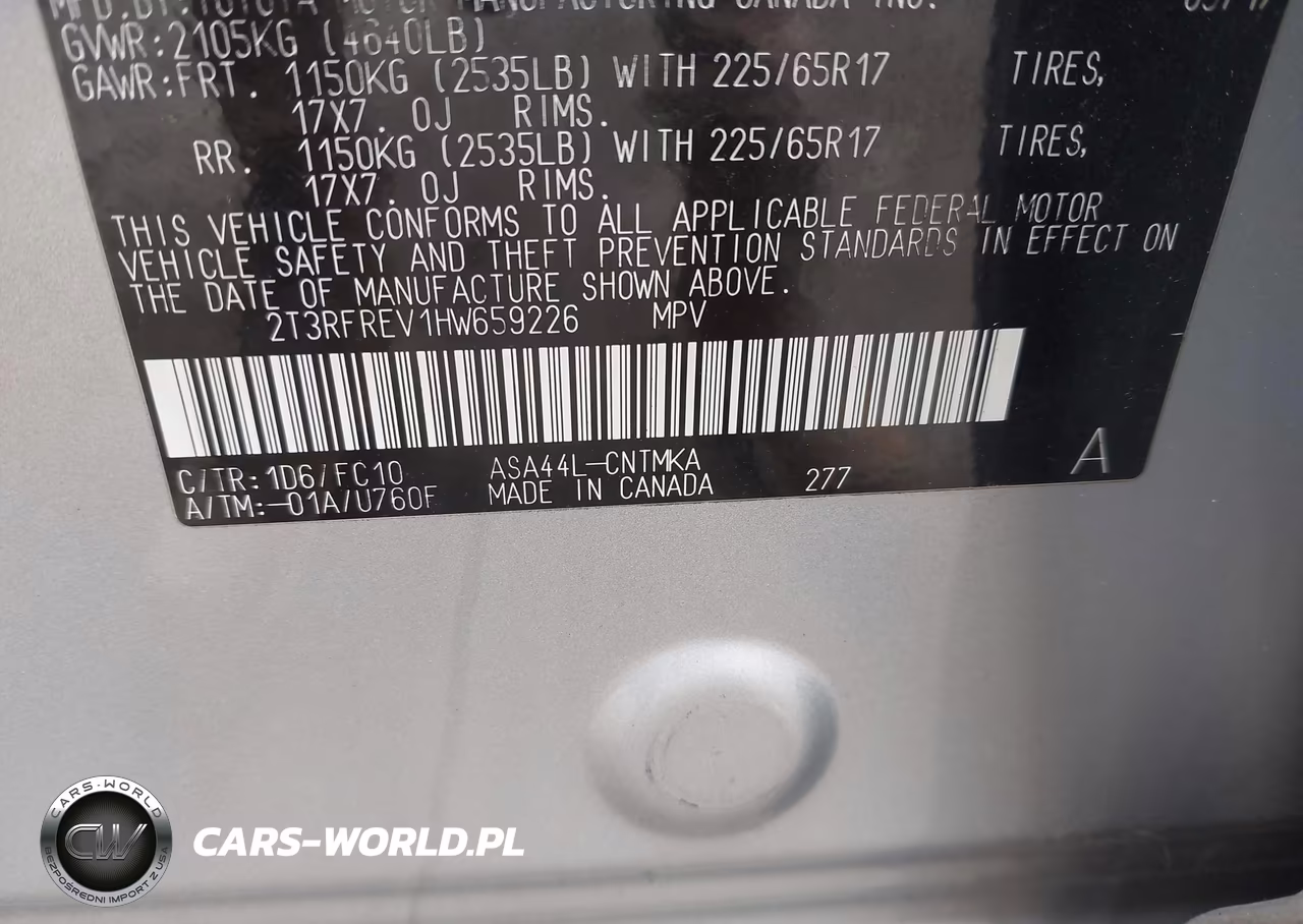 2017 Toyota Rav4 Xle VIN:2T3RFREV1HW659226 - 9