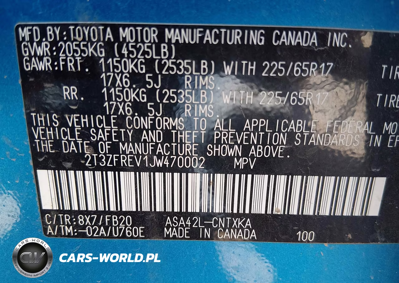 2018 Toyota Rav4 Le VIN:2T3ZFREV1JW470002 - 9