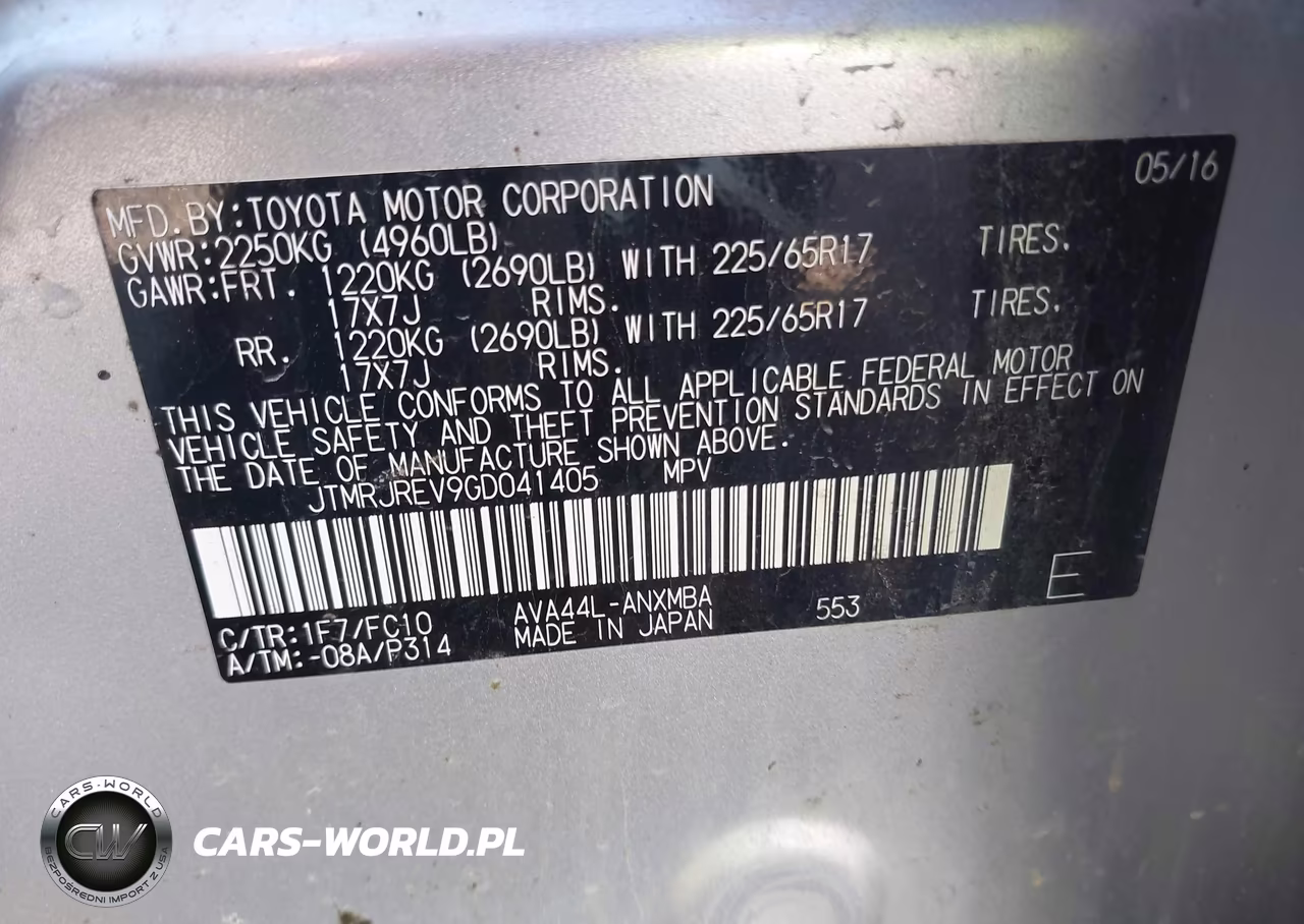 2016 Toyota Rav4 Hybrid Xle VIN:JTMRJREV9GD041405 - 9