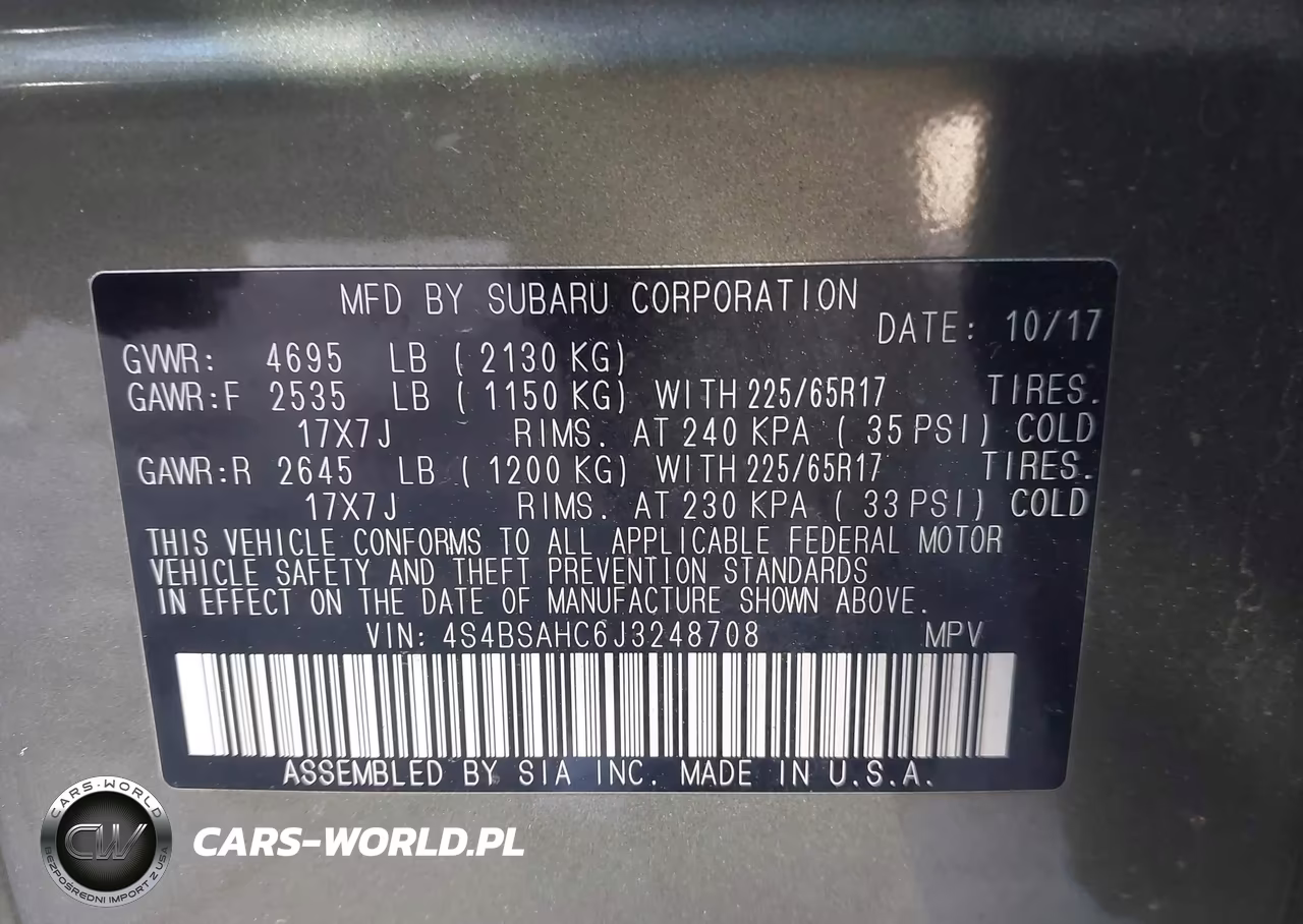 2018 Subaru Outback 2.5I Premium VIN:4S4BSAHC6J3248708 - 9