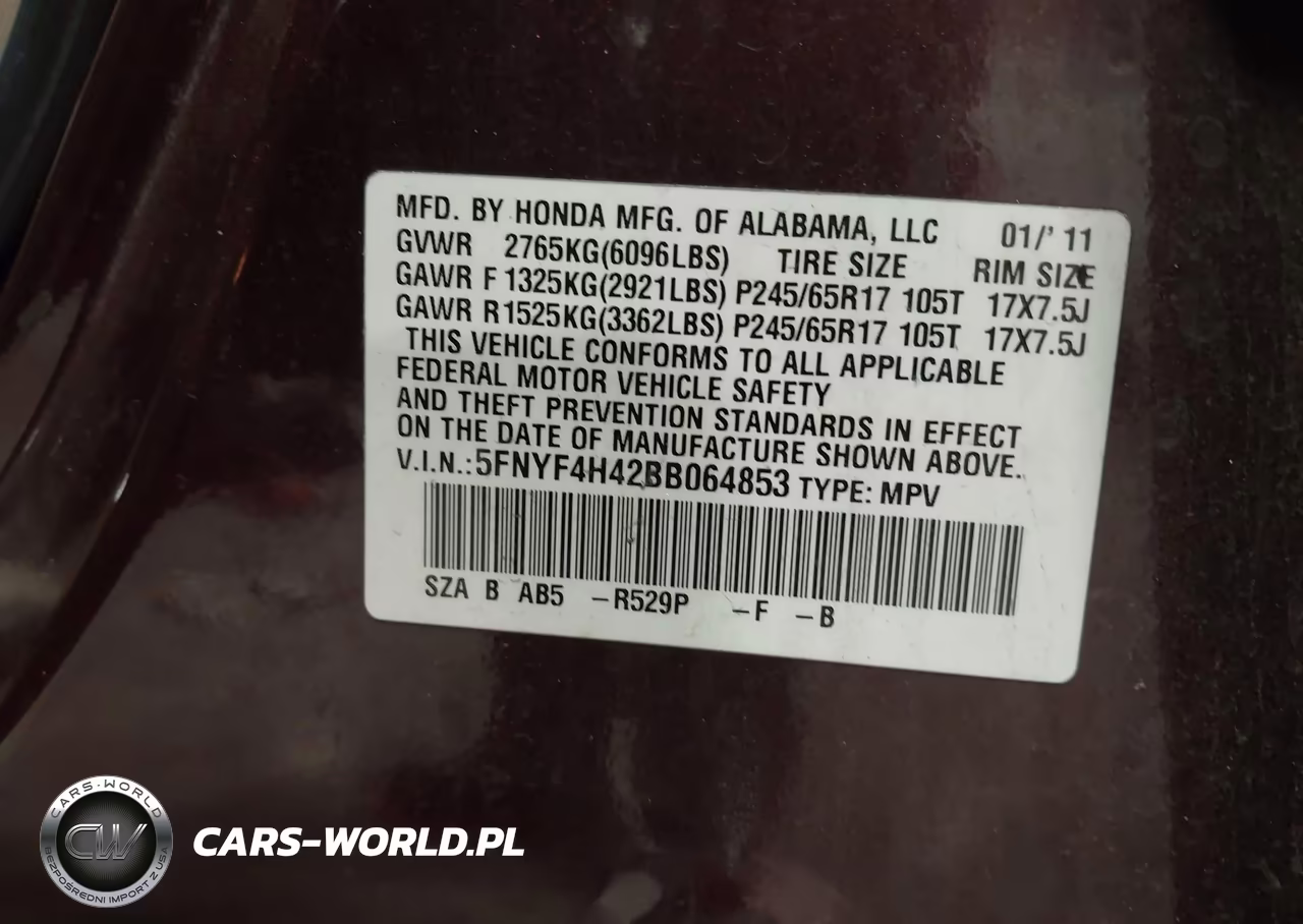 2011 Honda Pilot Ex VIN:5FNYF4H42BB064853 - 9