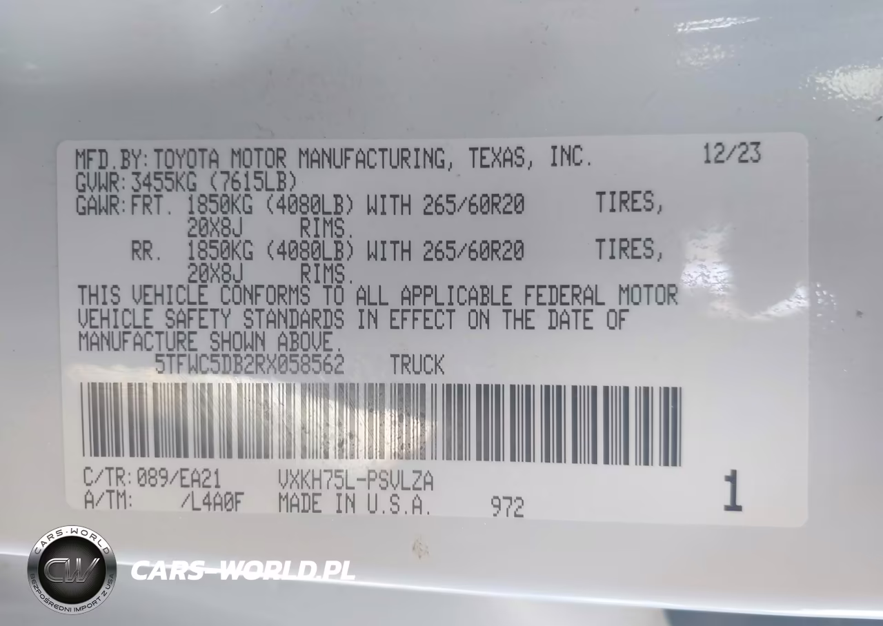 2024 Toyota Tundra Hybrid Limited 4Wd VIN:5TFWC5DB2RX058562 - 9