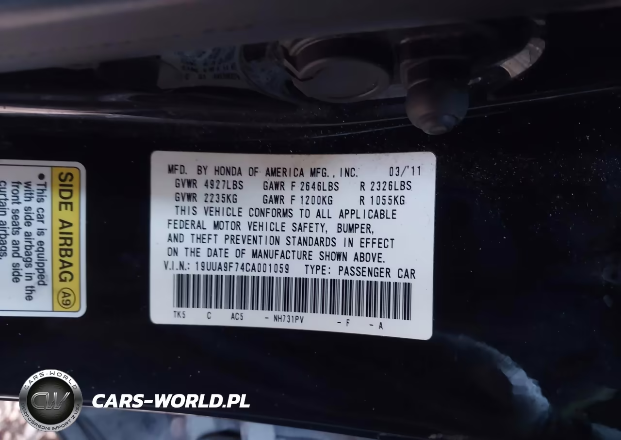 2012 Acura Tl 3.7 VIN:19UUA9F74CA001059 - 9