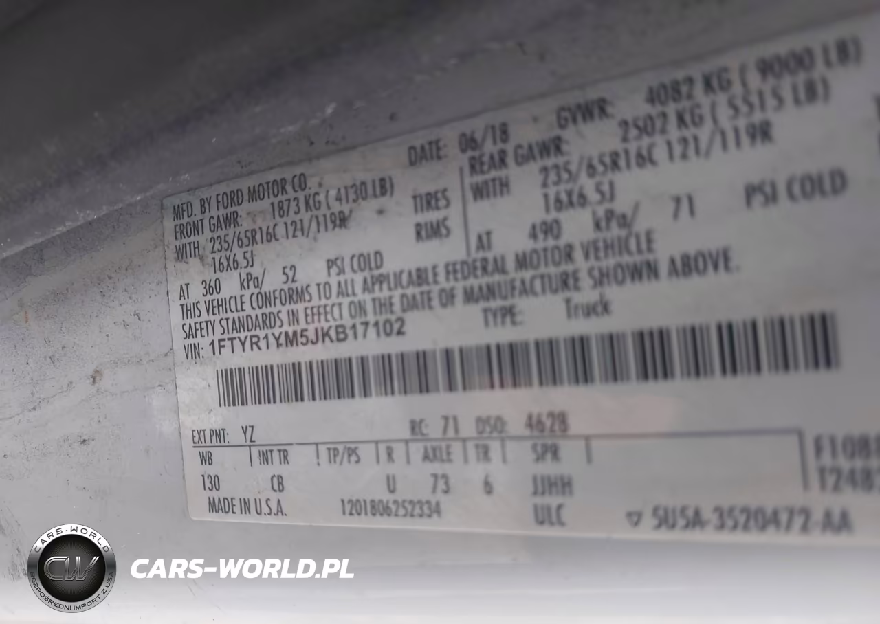 2018 Ford Transit-250 VIN:1FTYR1YM5JKB17102 - 9