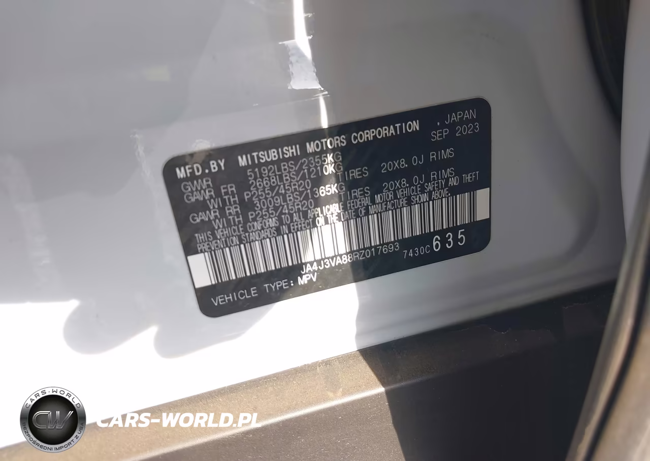 2024 Mitsubishi Outlander Se 2.5 2Wd VIN:JA4J3VA88RZ017693 - 9