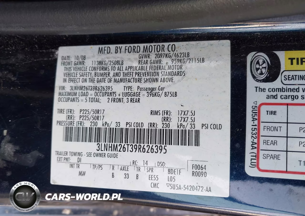 2009 Lincoln Mkz VIN:3LNHM26T39R626395 - 9