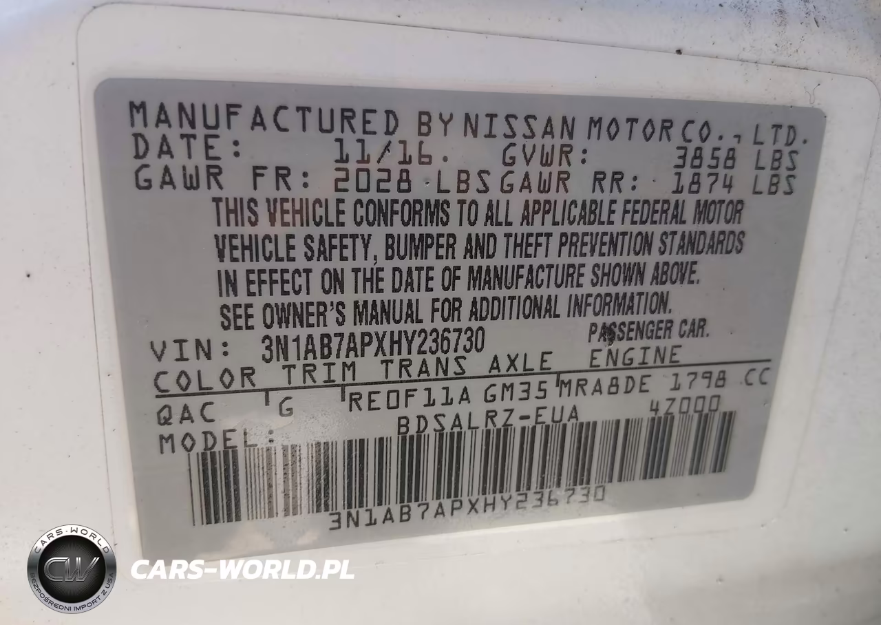 2017 Nissan Sentra Sr VIN:3N1AB7APXHY236730 - 9