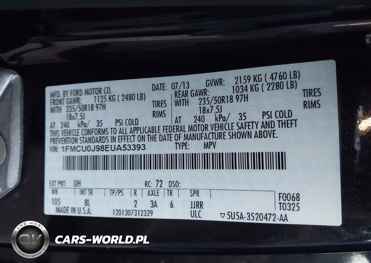 2014 Ford Escape Titanium VIN:1FMCU0J98EUA53393 - 9