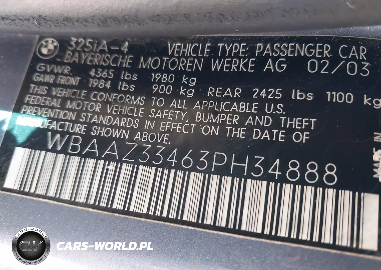 2003 BMW 325I VIN:WBAAZ33463PH34888 - 9
