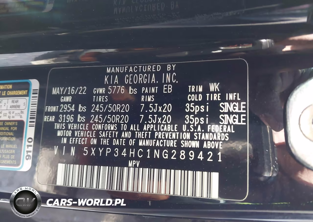 2022 Kia Telluride Ex VIN:5XYP34HC1NG289421 - 9