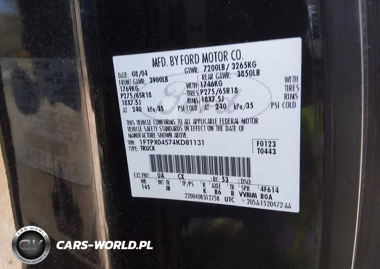 2004 Ford F-150 Fx4-Xlt VIN:1FTPX04574KD81131 - 9