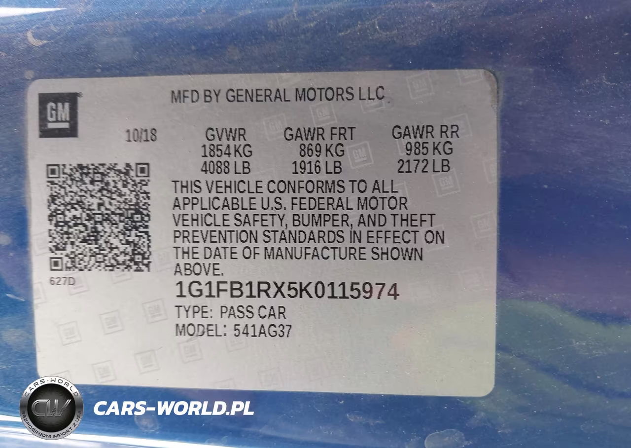2019 Chevrolet Camaro 1Ls VIN:1G1FB1RX5K0115974 - 9