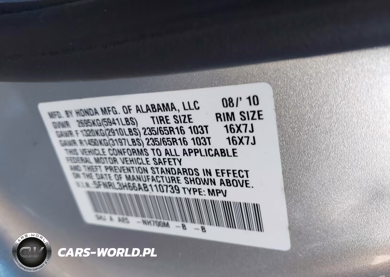 2010 Honda Odyssey Ex-L VIN:5FNRL3H66AB110739 - 9
