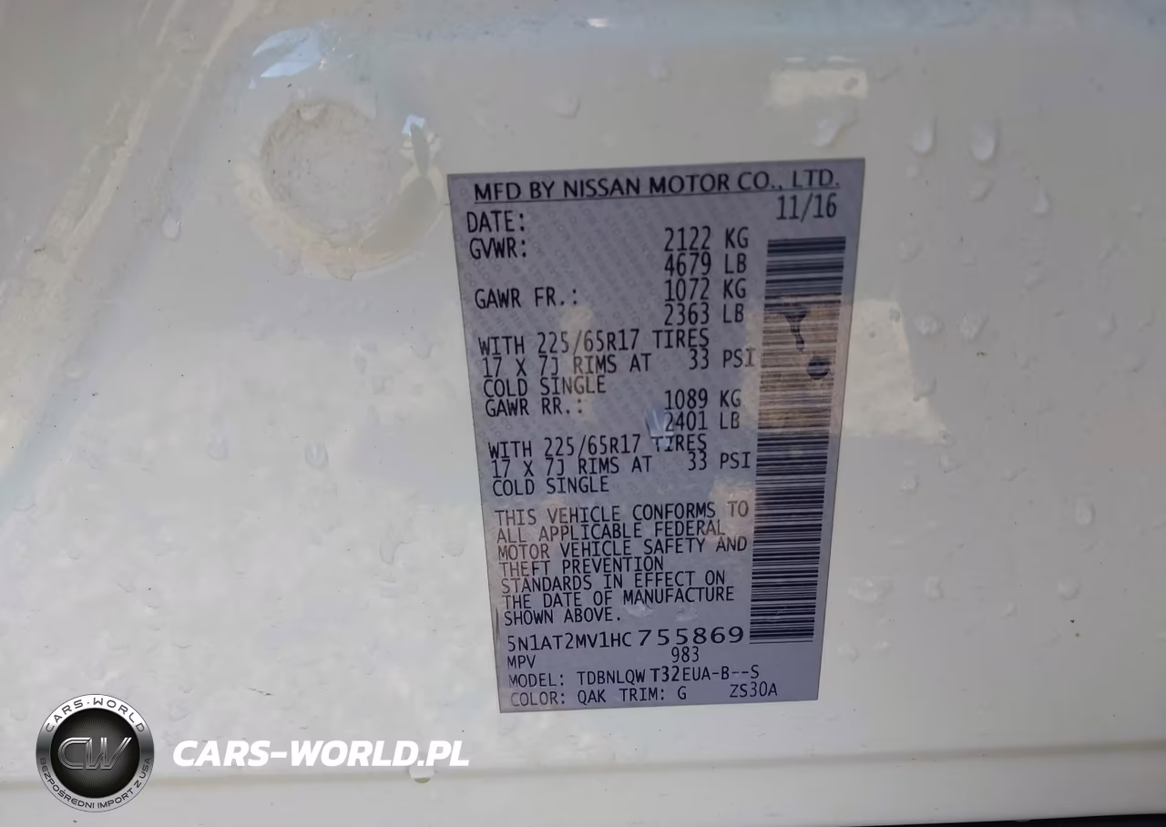 2017 Nissan Rogue Sv VIN:5N1AT2MV1HC755869 - 9